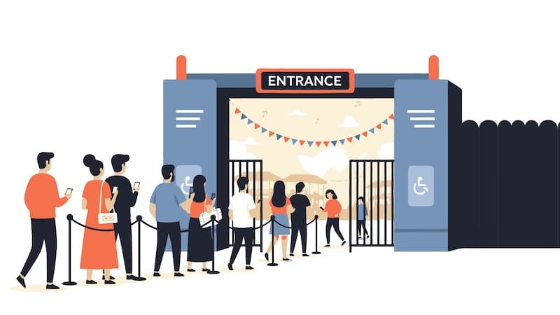 Ticket queue vector illustration