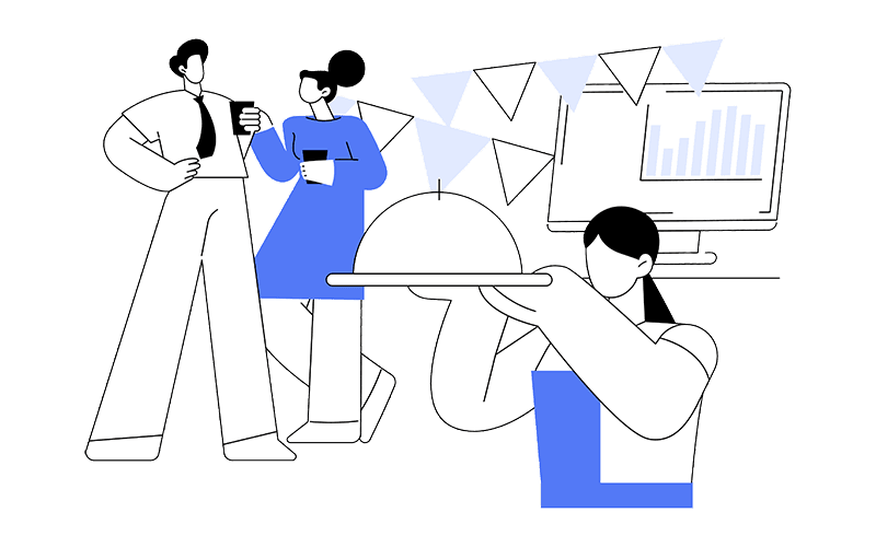 People eat in festival vector illustration