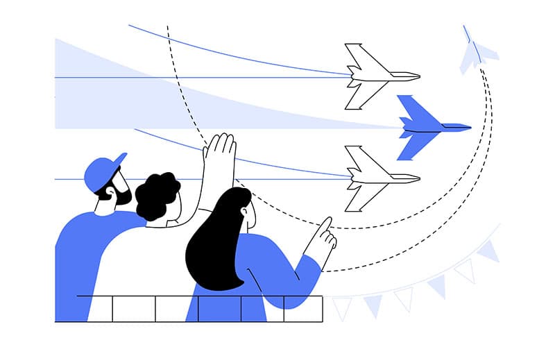 Flight show vector illustration