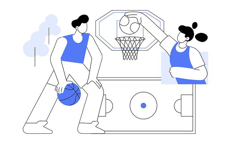 basketball players vector illustration